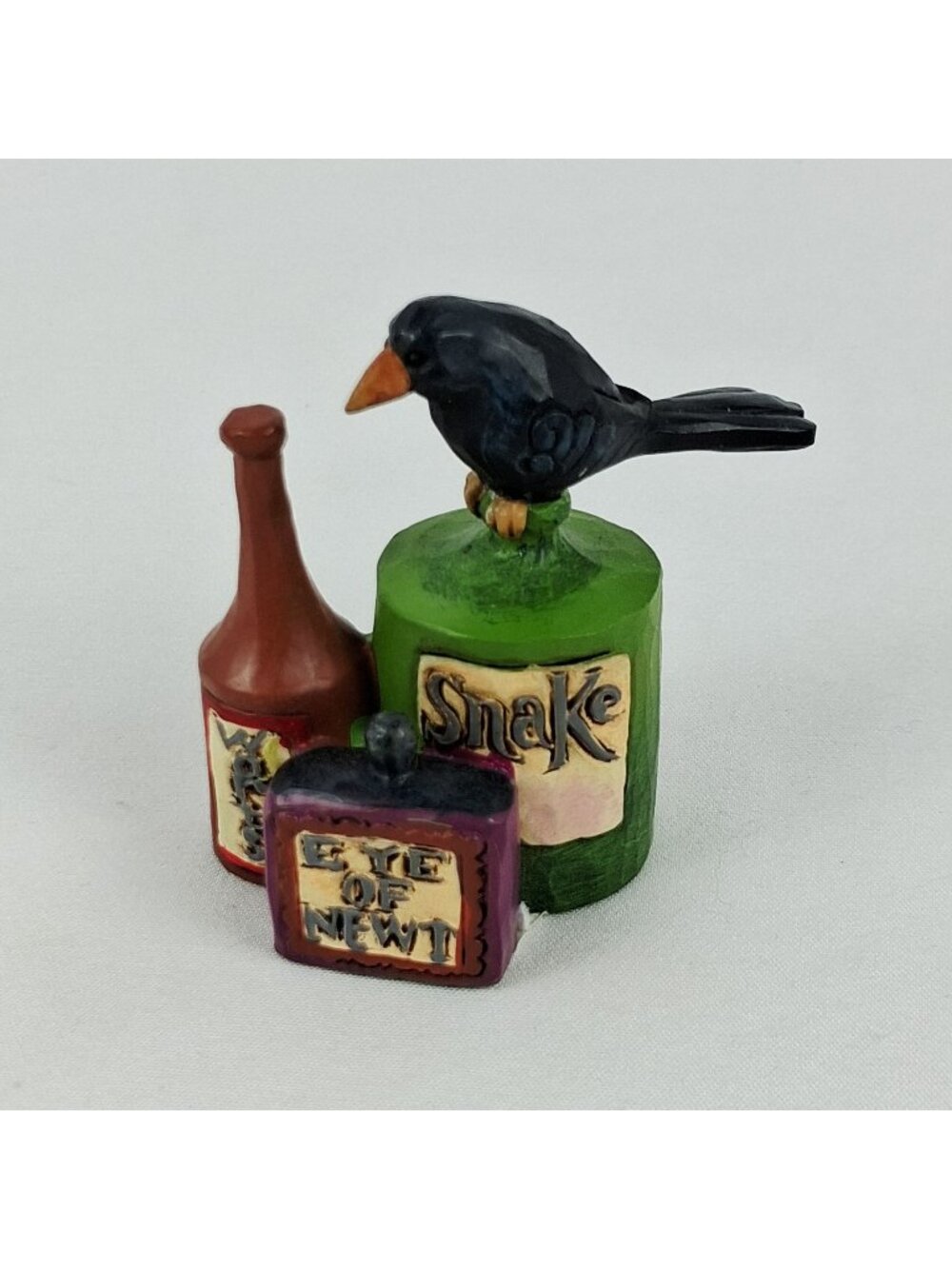Enesco Jim Shore Heartwood Creek Halloween Potion Bottles Figurine Crow Accent